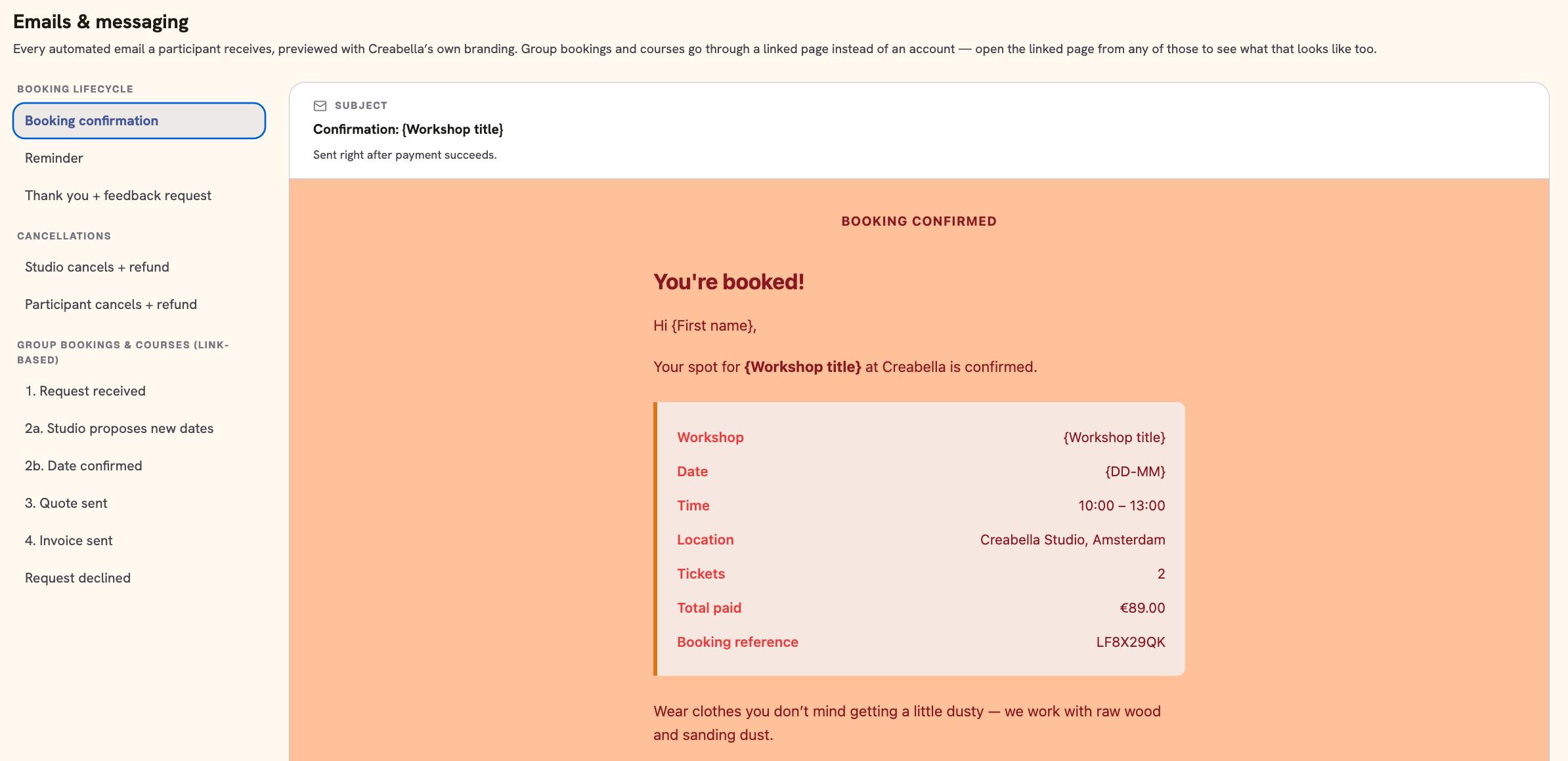 Automated guest emails in Business